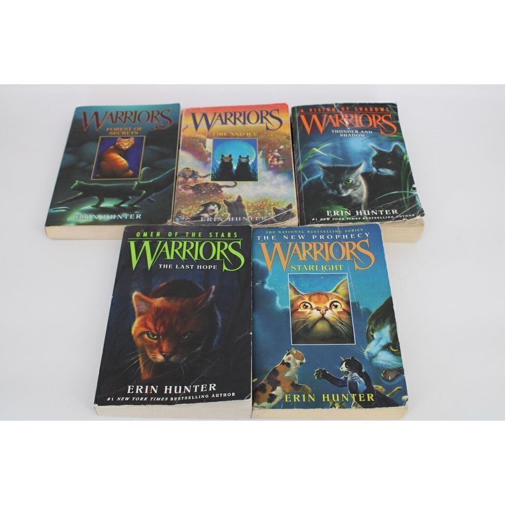 WARRIORS CAT BOOKS ERIN HUNTER LOT OF 5